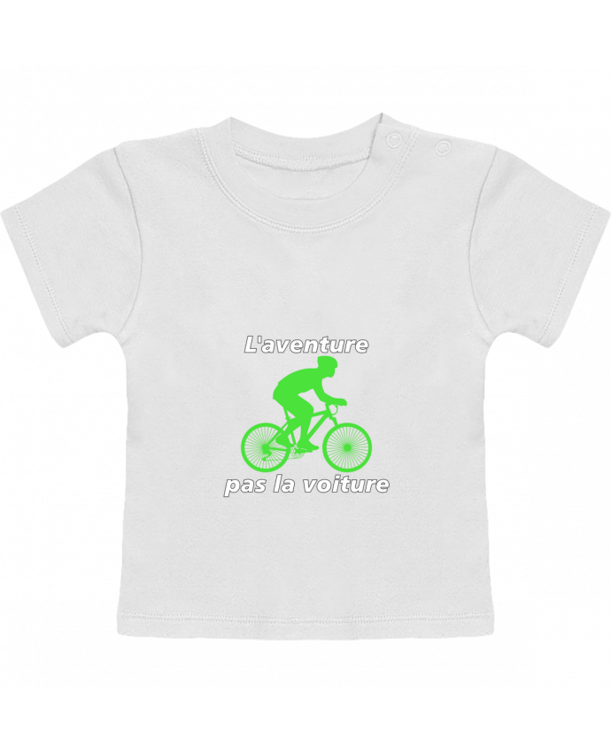 T-shirt bébé L'aventure pas la voiture avec vélo vert manches courtes du designer LV-CREATOR