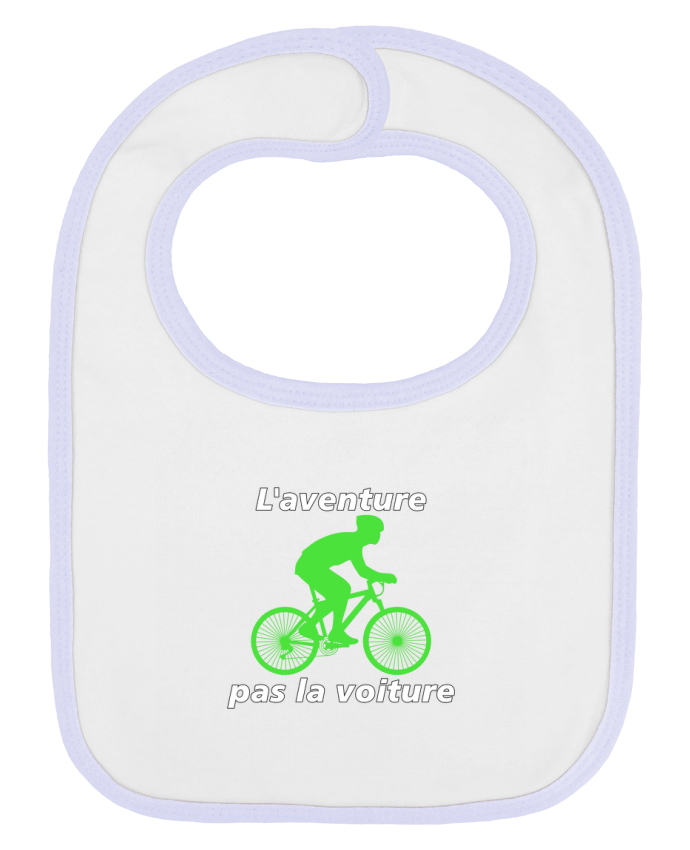 Babero Liso y Contrastado L'aventure pas la voiture avec vélo vert por LV-CREATOR