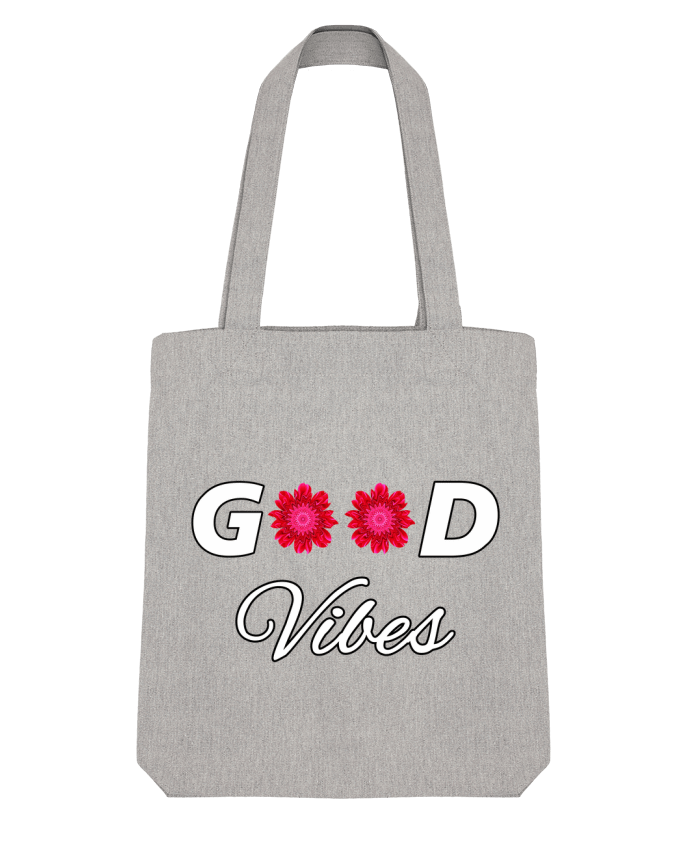 Tote Bag Stanley Stella Good Vibes avec Fleurs Roses et Rouges par LV-CREATOR 