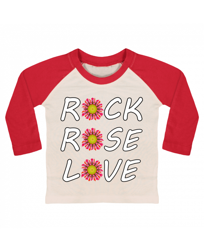 Tee-shirt Bébé Baseball ML Rock Rose Love par LV-CREATOR