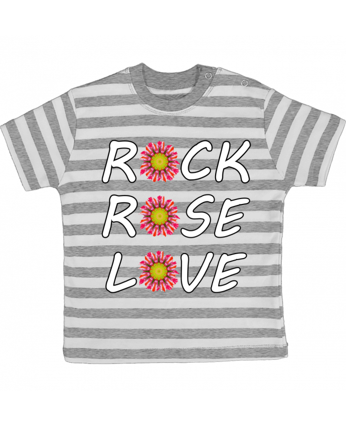 Tee-shirt bébé à rayures Rock Rose Love par LV-CREATOR