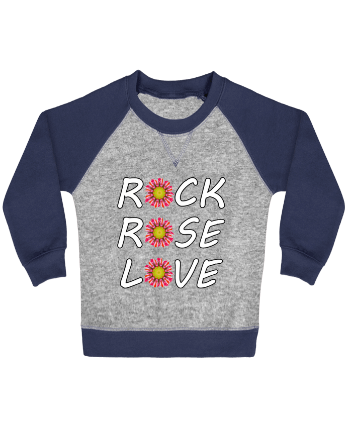 Sweat bébé manches contrastée Rock Rose Love par LV-CREATOR