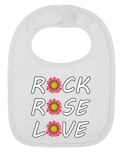 Bavoir bébé uni Rock Rose Love par LV-CREATOR