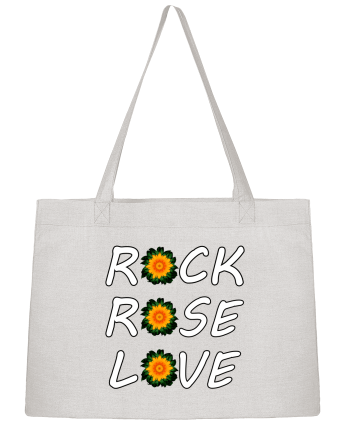 Sac Shopping Rock, Rose, Love avec fleurs Oranges et Vertes par LV-CREATOR