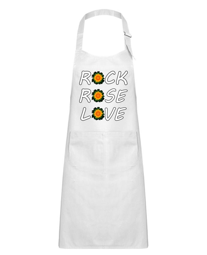 Delantal Niño con Bolsillo Rock, Rose, Love avec fleurs Oranges et Vertes por LV-CREATOR