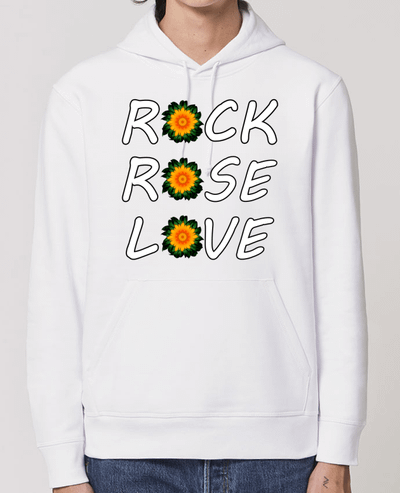 Hoodie Rock, Rose, Love avec fleurs Oranges et Vertes Par LV-CREATOR