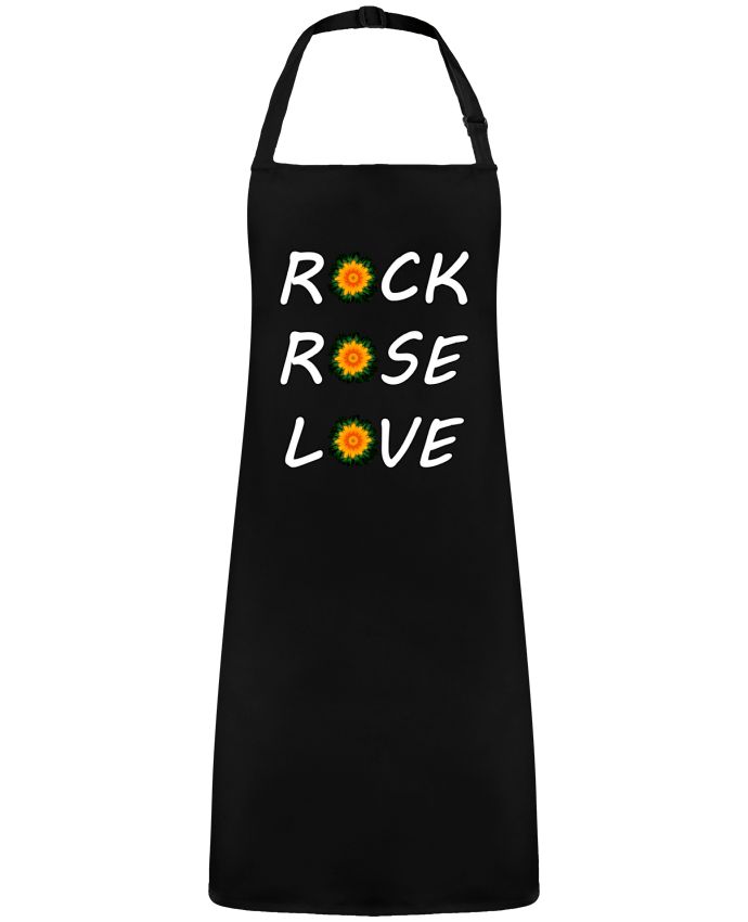 Tablier Rock, Rose, Love avec fleurs Oranges et Vertes par  LV-CREATOR