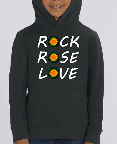 Sweat enfant Rock, Rose, Love avec fleurs Oranges et Vertes Par LV-CREATOR