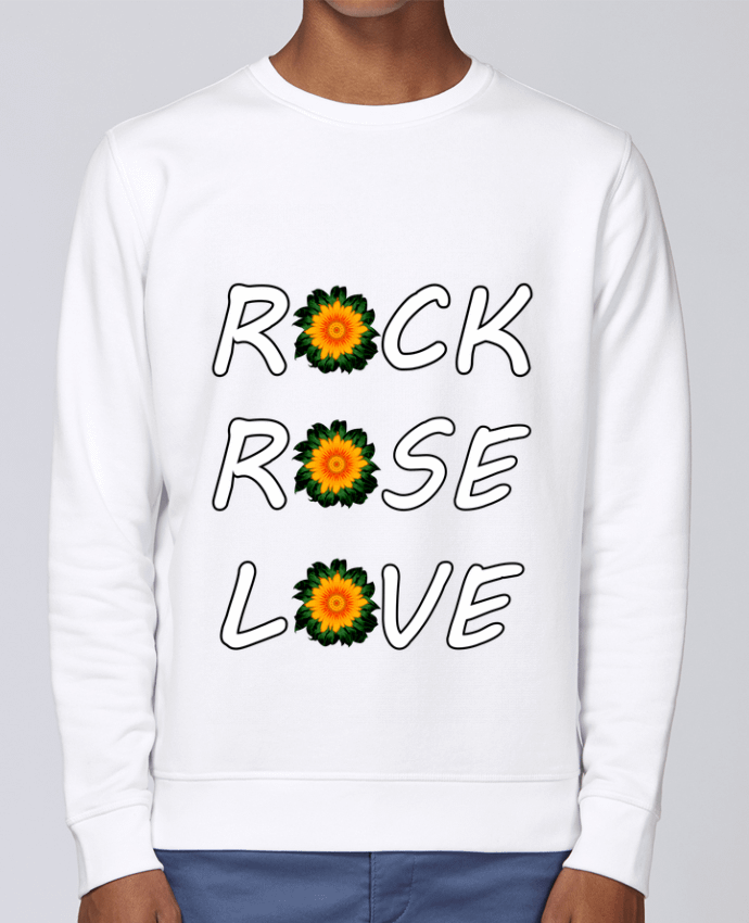 Sweatshirt Rock, Rose, Love avec fleurs Oranges et Vertes par LV-CREATOR