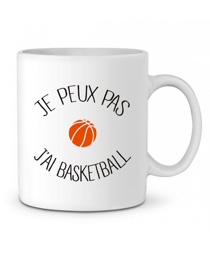 Ceramic Mug je peux pas j'ai Basketball by Freeyourshirt.com