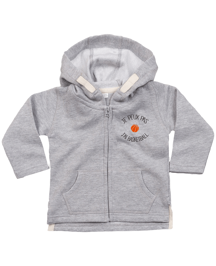 Hoddie with zip for baby je peux pas j'ai Basketball by Freeyourshirt.com