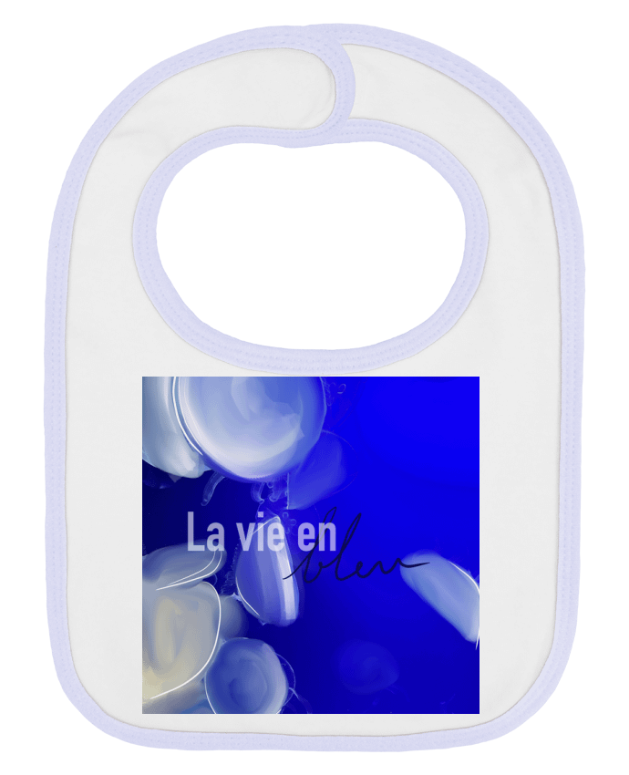 Bavoir bébé uni La vie en bleu. par Arketip