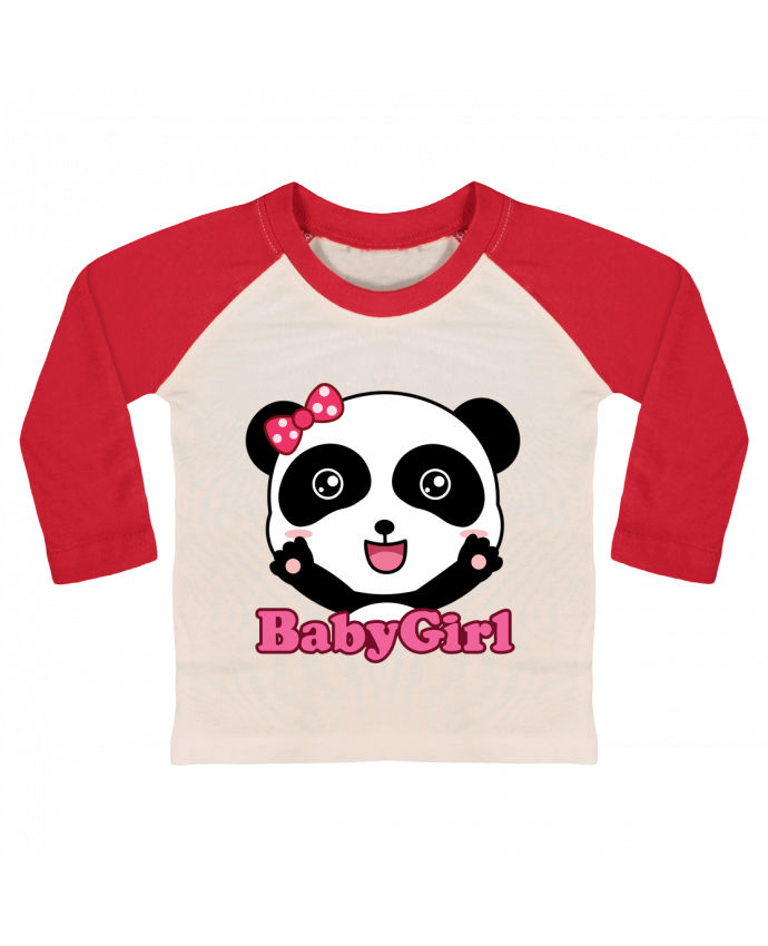 Tee-shirt Bébé Baseball ML Baby Girl Panda par Geekshow