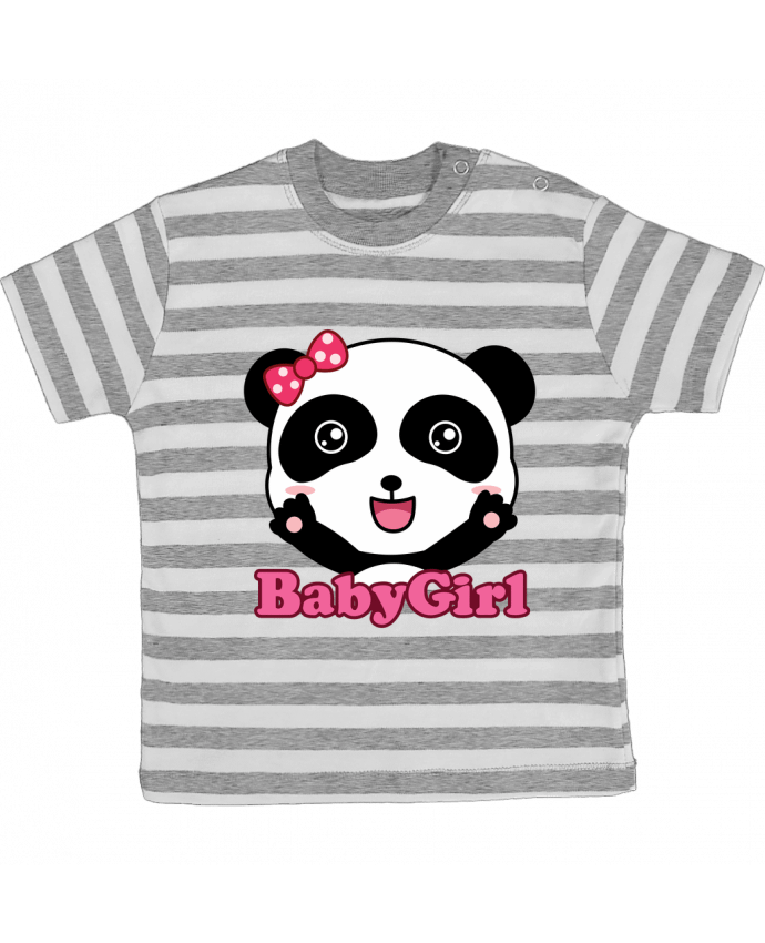 Tee-shirt bébé à rayures Baby Girl Panda par Geekshow