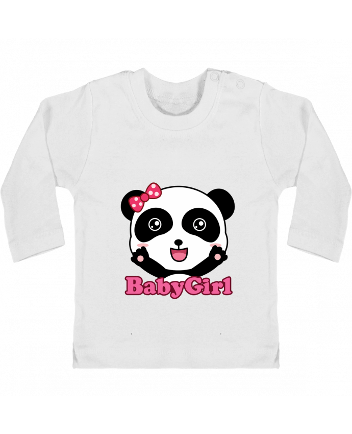 T-shirt bébé Baby Girl Panda manches longues du designer Geekshow