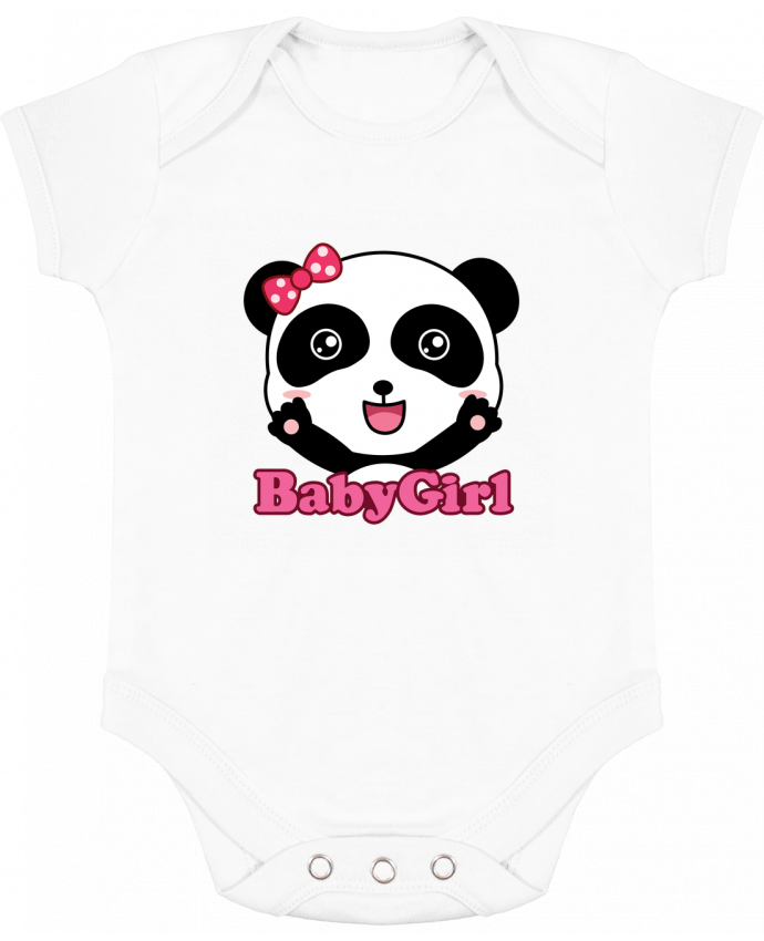 Body bébé manches contrastées Baby Girl Panda par Geekshow