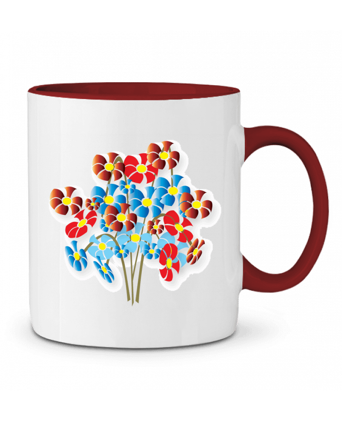Mug bicolore Bouquet de fleurs illustraman