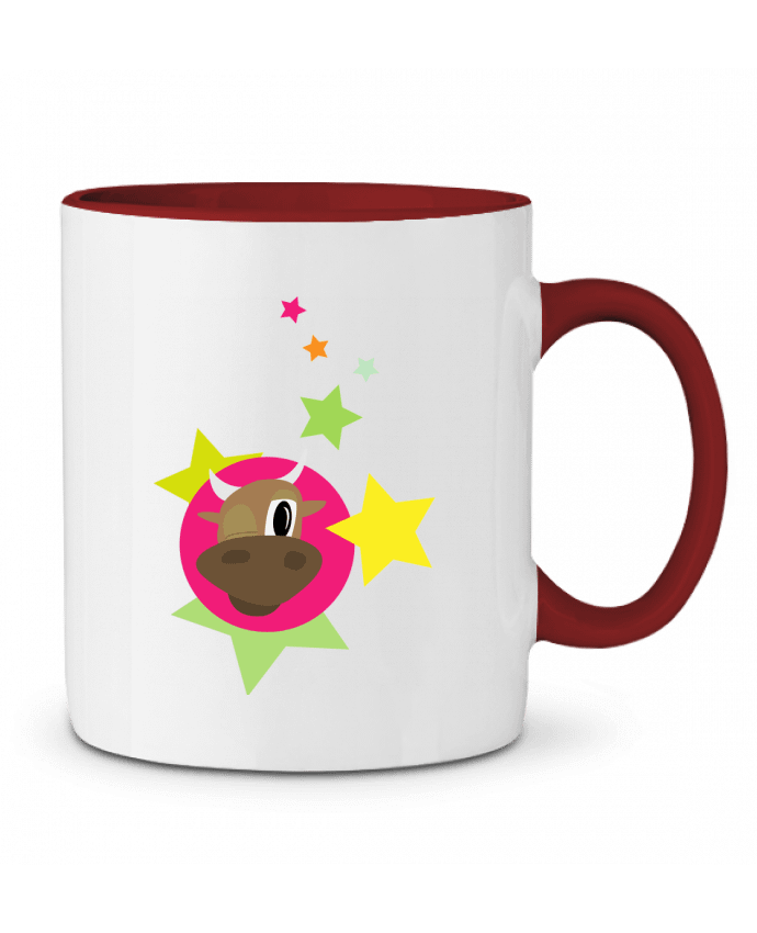 Mug bicolore Vache au clin d'œil illustraman