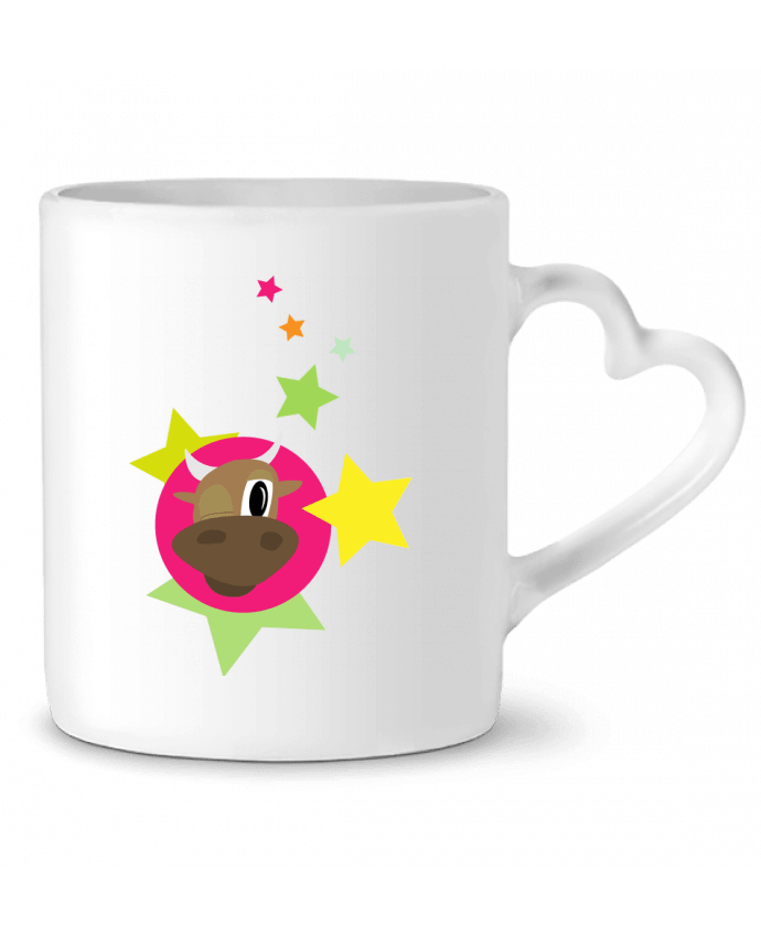 Mug coeur Vache au clin d'œil par illustraman