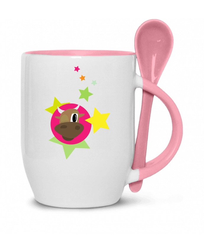  Tasse cuillère Vache au clin d'œil par illustraman