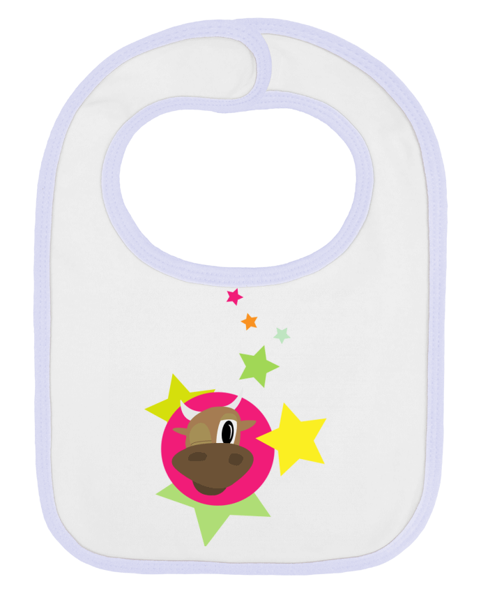 Bavoir bébé uni Vache au clin d'œil par illustraman
