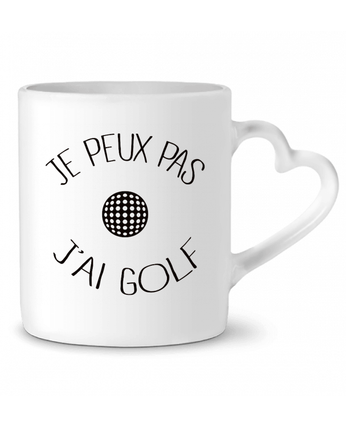 Taza Corazón Je peux pas j'ai golf por Freeyourshirt.com