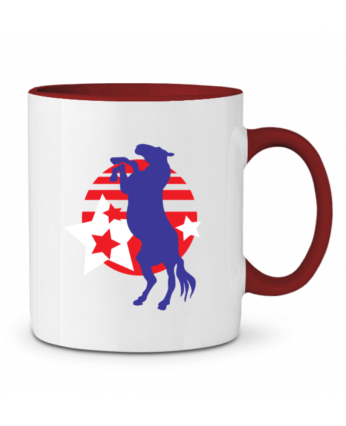 Mug bicolore Cheval cabré illustraman
