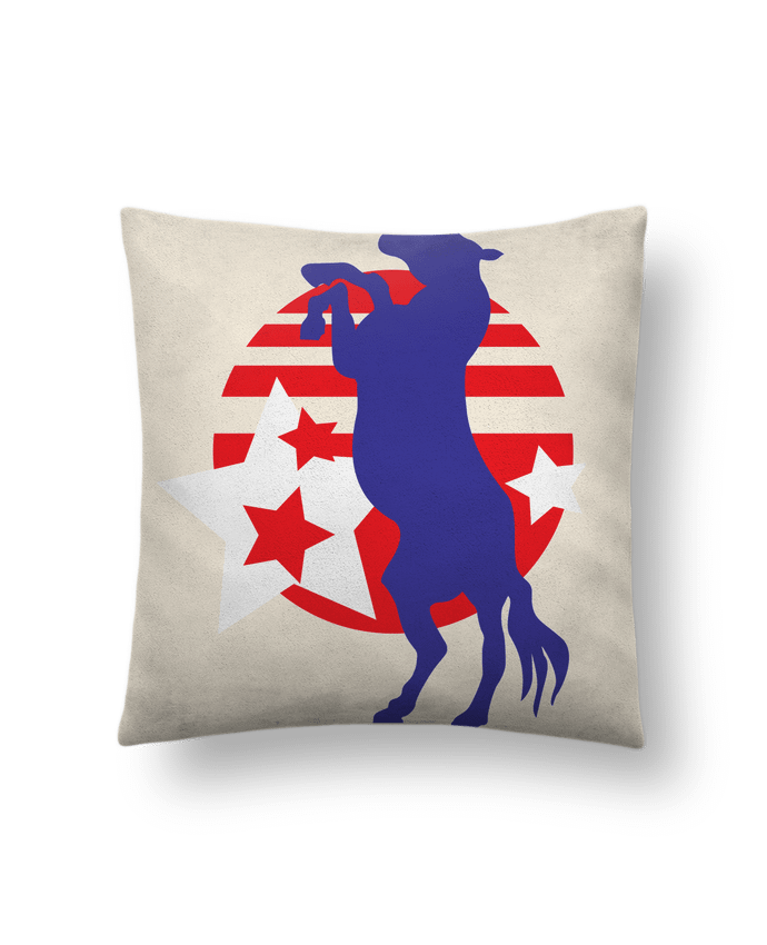 Coussin suédine Cheval cabré par illustraman