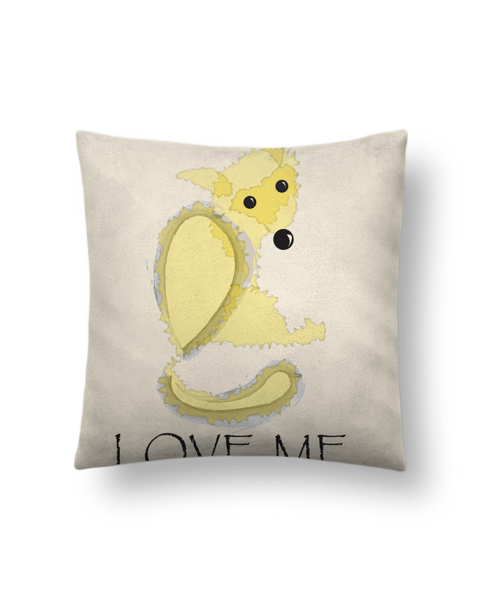 Coussin suédine Renard love me par illustraman