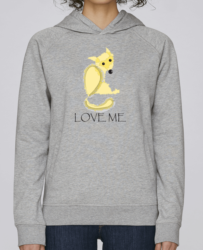 Sweat capuche femme Renard love me par illustraman