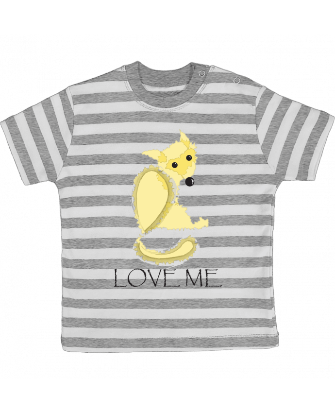 Tee-shirt bébé à rayures Renard love me par illustraman