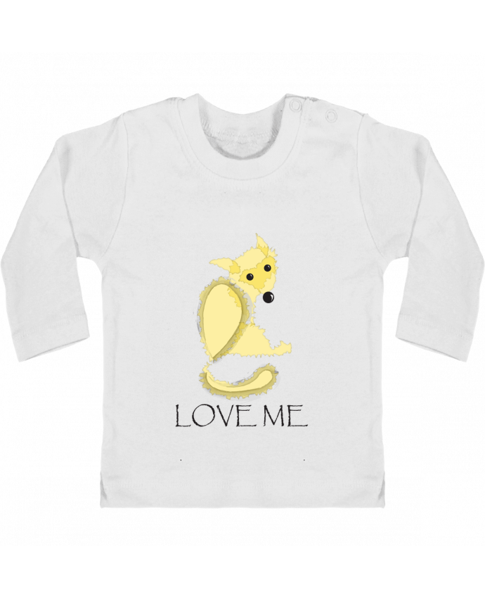 T-shirt bébé Renard love me manches longues du designer illustraman