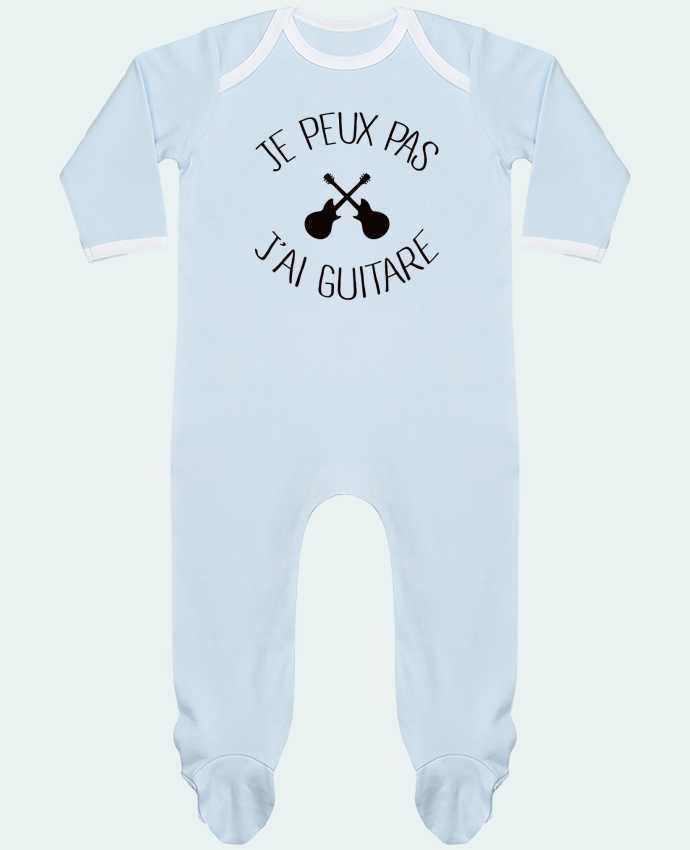 Baby Sleeper long sleeves Contrast Je peux pas j'ai guitare by Freeyourshirt.com