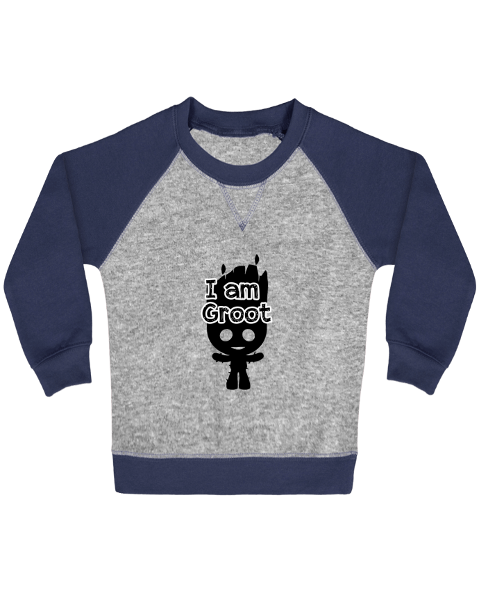 Sweat bébé manches contrastée I am Groot par Geekshow