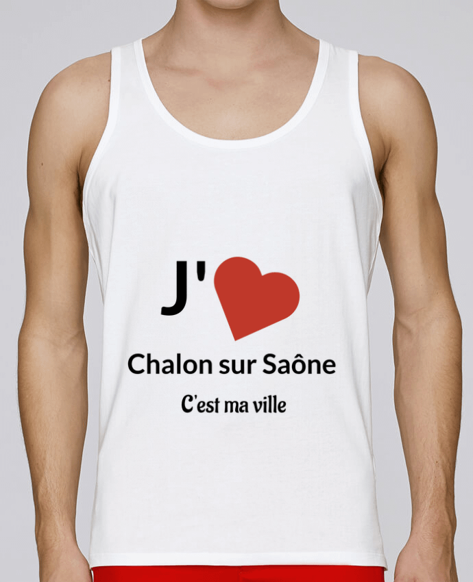 Débardeur homme J'aime ma ville Chalon sur Saône par Lewismarquee 100% coton bio