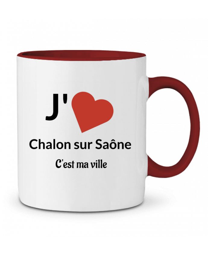 Mug bicolore J'aime ma ville Chalon sur Saône Lewismarquee