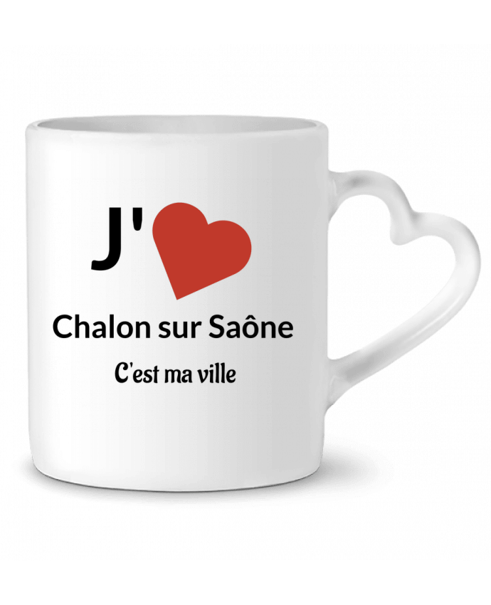 Mug coeur J'aime ma ville Chalon sur Saône par Lewismarquee