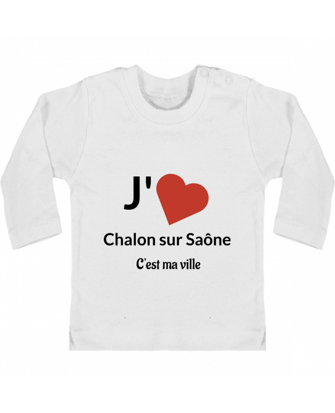 T-shirt bébé J'aime ma ville Chalon sur Saône manches longues du designer Lewismarquee