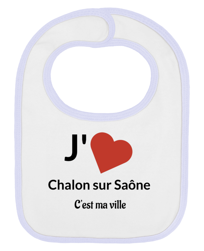 Bavoir bébé uni J'aime ma ville Chalon sur Saône par Lewismarquee