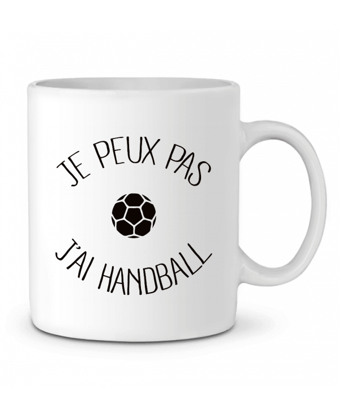 Ceramic Mug Je peux pas j'ai Handball by Freeyourshirt.com