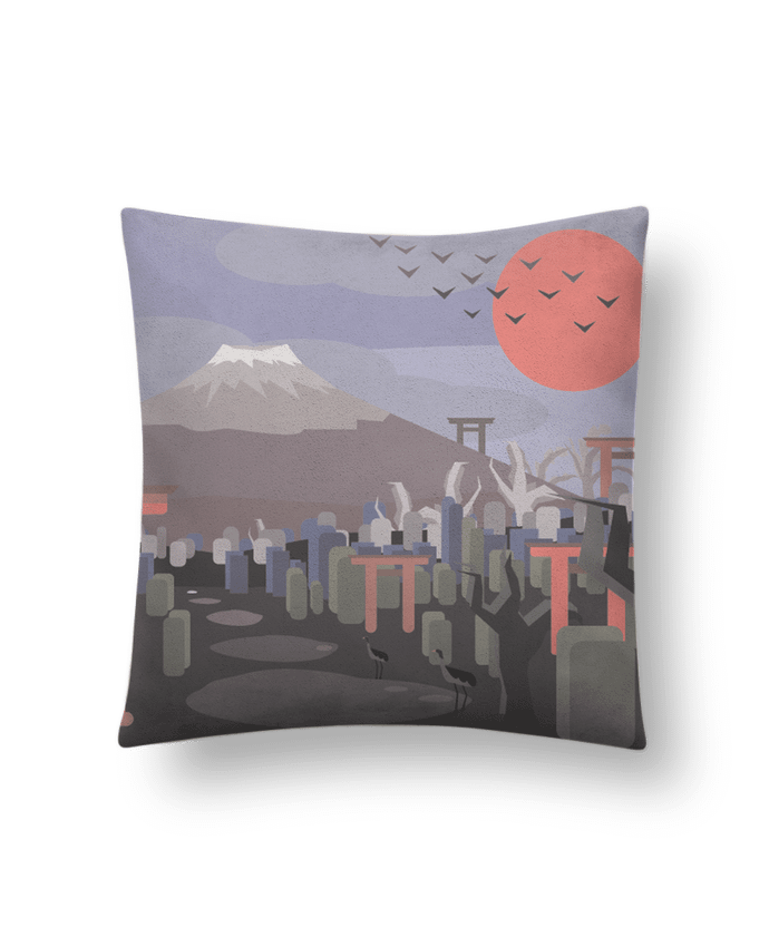 Coussin suédine Mont Fuji par I'm Pierre