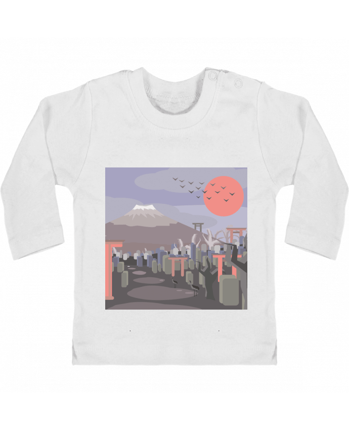 T-shirt bébé Mont Fuji manches longues du designer I'm Pierre