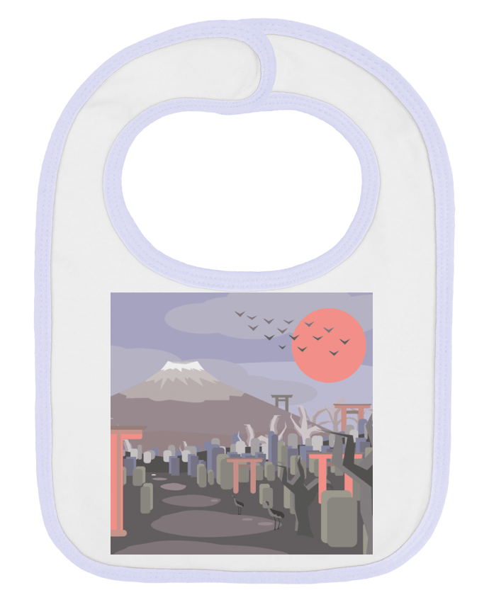 Bavoir bébé uni Mont Fuji par I'm Pierre