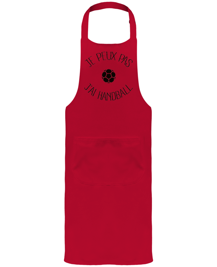 Garden or Sommelier Apron with Pocket Je peux pas j'ai Handball by Freeyourshirt.com