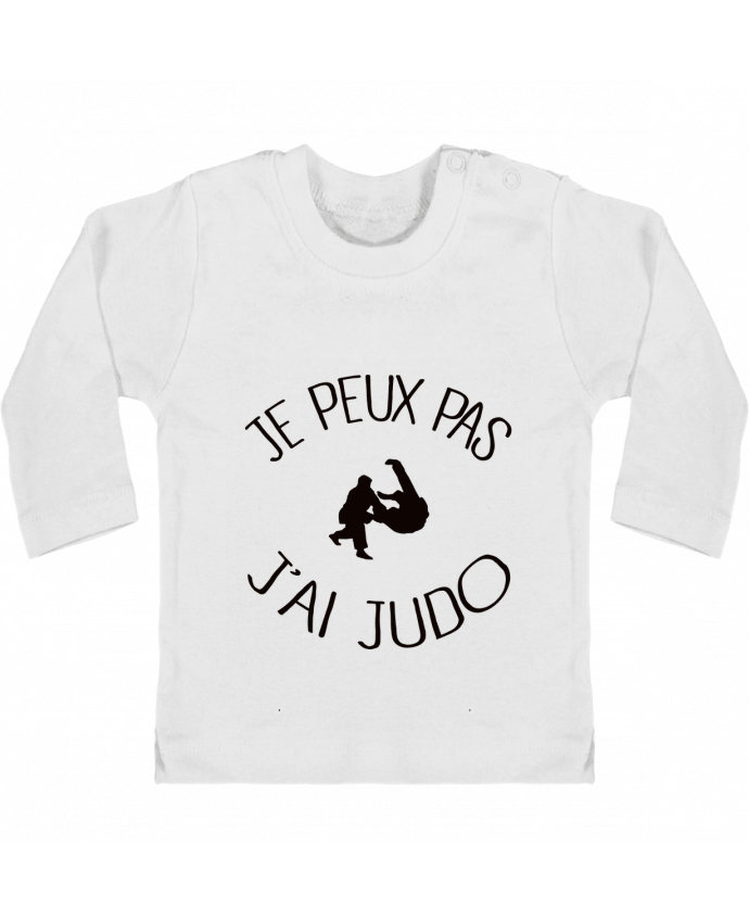 Baby T-shirt with press-studs long sleeve Je peux pas j'ai Judo manches longues du designer Freeyourshirt.com