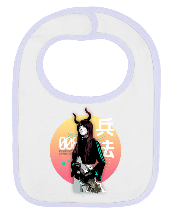 Bavoir bébé uni Onna Bugeisha 008 par Pils