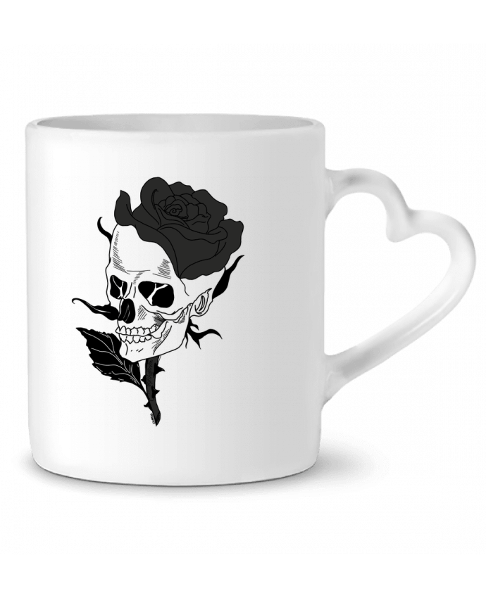 Mug coeur Tête de mort rose par Charod