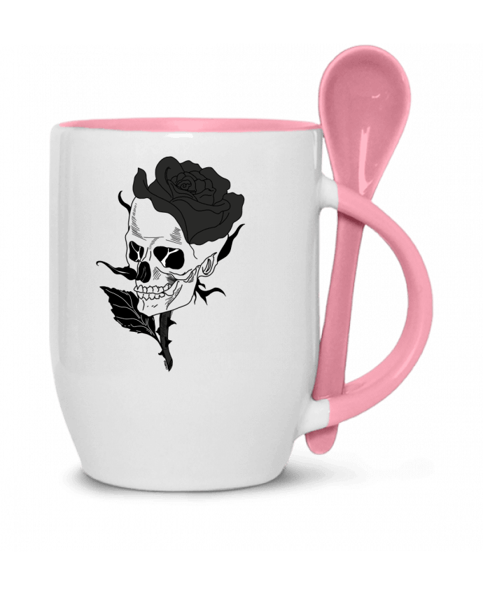  Tasse cuillère Tête de mort rose par Charod