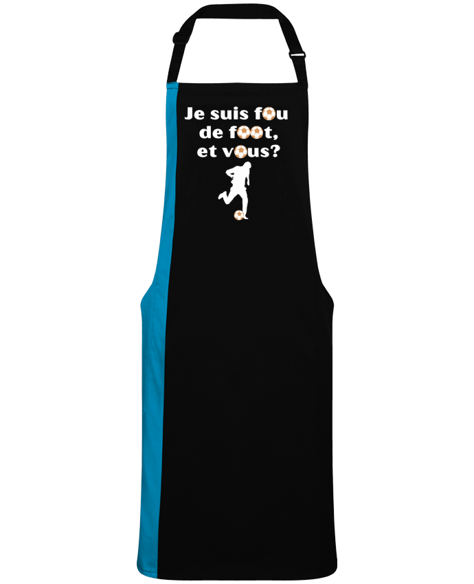 Tablier bicolore Fou de foot par  Anastasia