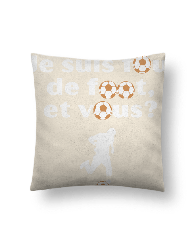 Coussin suédine Fou de foot par Anastasia